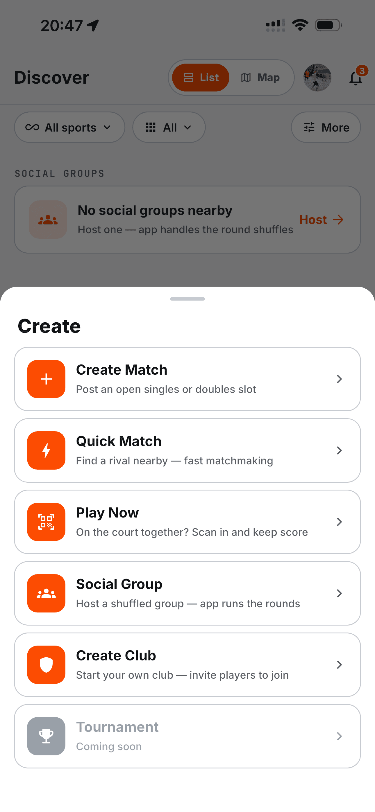 Play Now in the Create menu