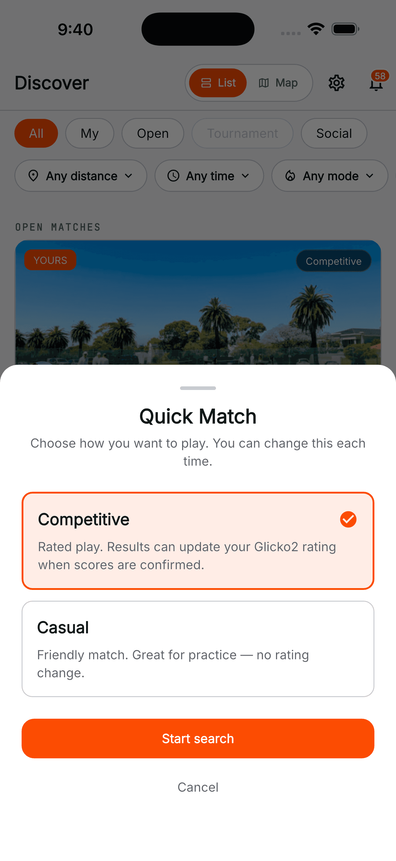 Quick Match sheet